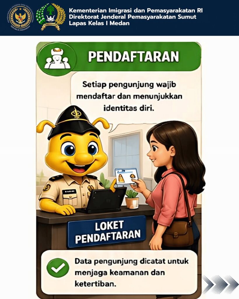 📢 Halo Kedan Lagusta! 👋Mau berkunjung ke Lapas Kelas I Medan Yuk, pahami dulu alur layanan kun (1)